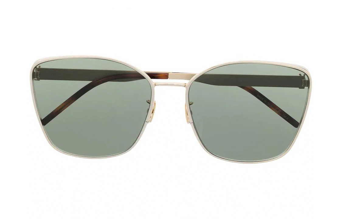 Lookbook (W) SAINT LAURENT 金色方形標誌金屬醋酸太陽眼鏡 SLM98003