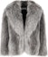 Order (Women) SAINT LAURENT Grey Solid Color Fur Long Sleeve Jacket 749616Y4F94-1701