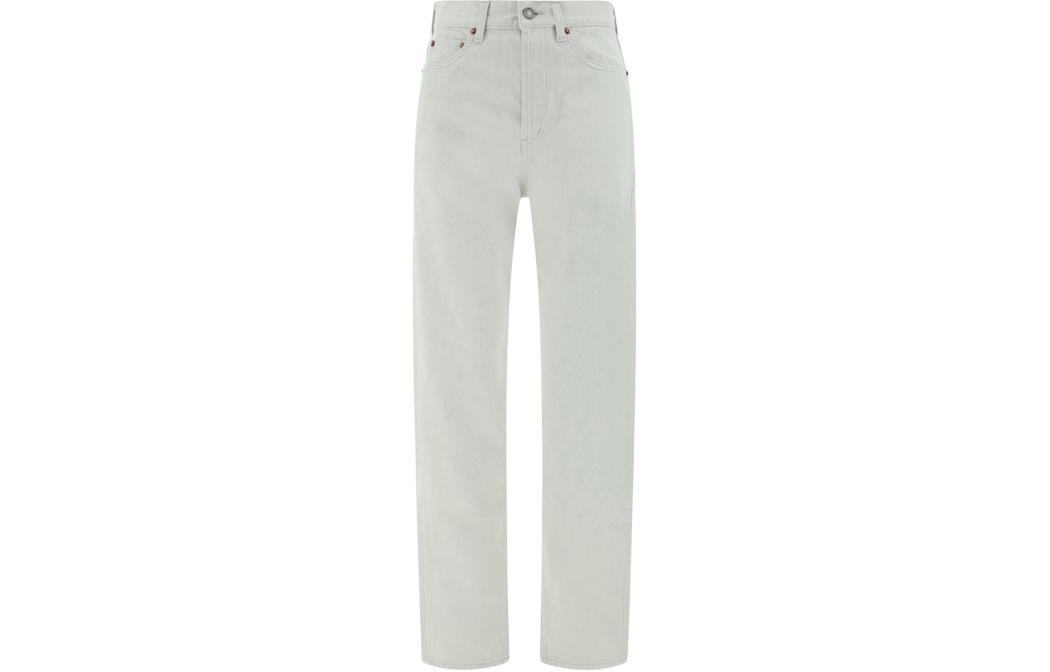 (Women) SAINT LAURENT  High-Waist Slim Fit White Jeans. 614443Y07WA9771