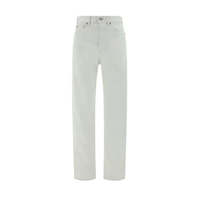 (Women) SAINT LAURENT High-Waist Slim Fit White Jeans. 614443Y07WA9771