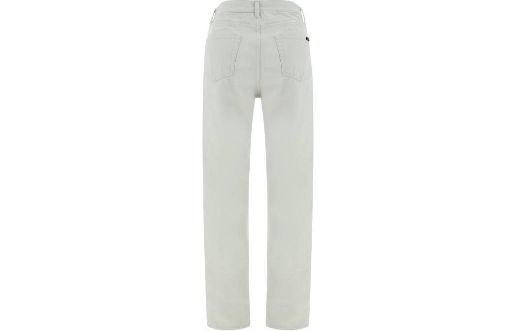 Lookbook (Women) SAINT LAURENT  High-Waist Slim Fit White Jeans. 614443Y07WA9771