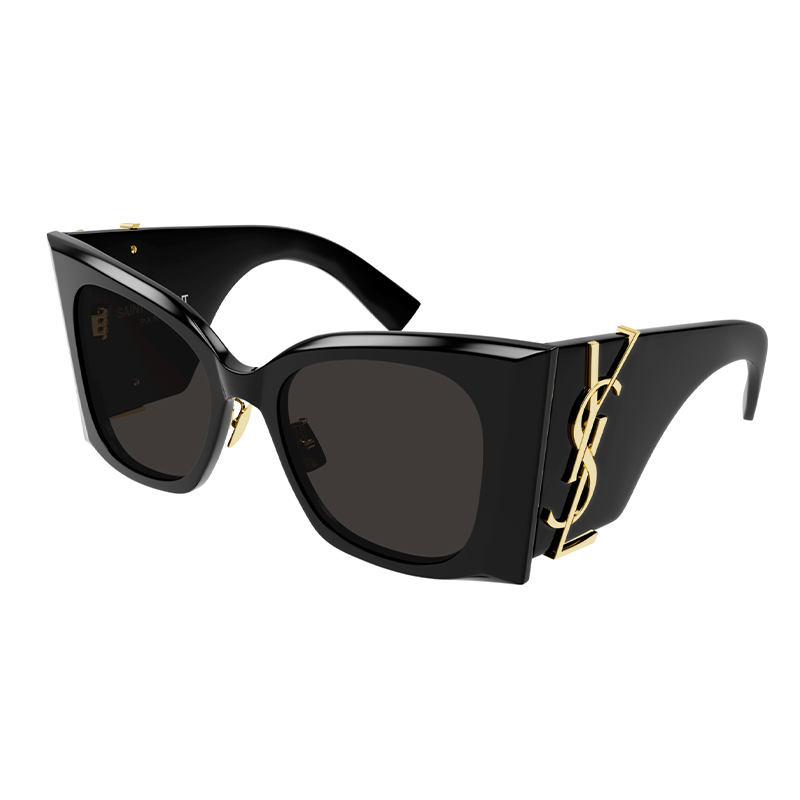 (Women) Saint Laurent  Irregular Black Sunglasses with Logo and Adjustable Nose Pads SLM119F-BLAZE001