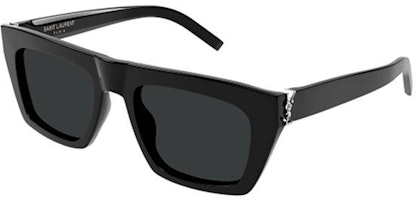 (Women) Saint Laurent Irregular Sunglasses Black with Temples Logo. SLM131001 (Women) Saint Laurent Irregular Sunglasses Black with Temples Logo. SLM131001