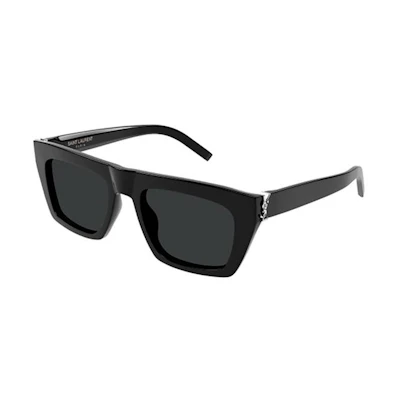 (Women) Saint Laurent Irregular Sunglasses Black with Temples Logo. SLM131001