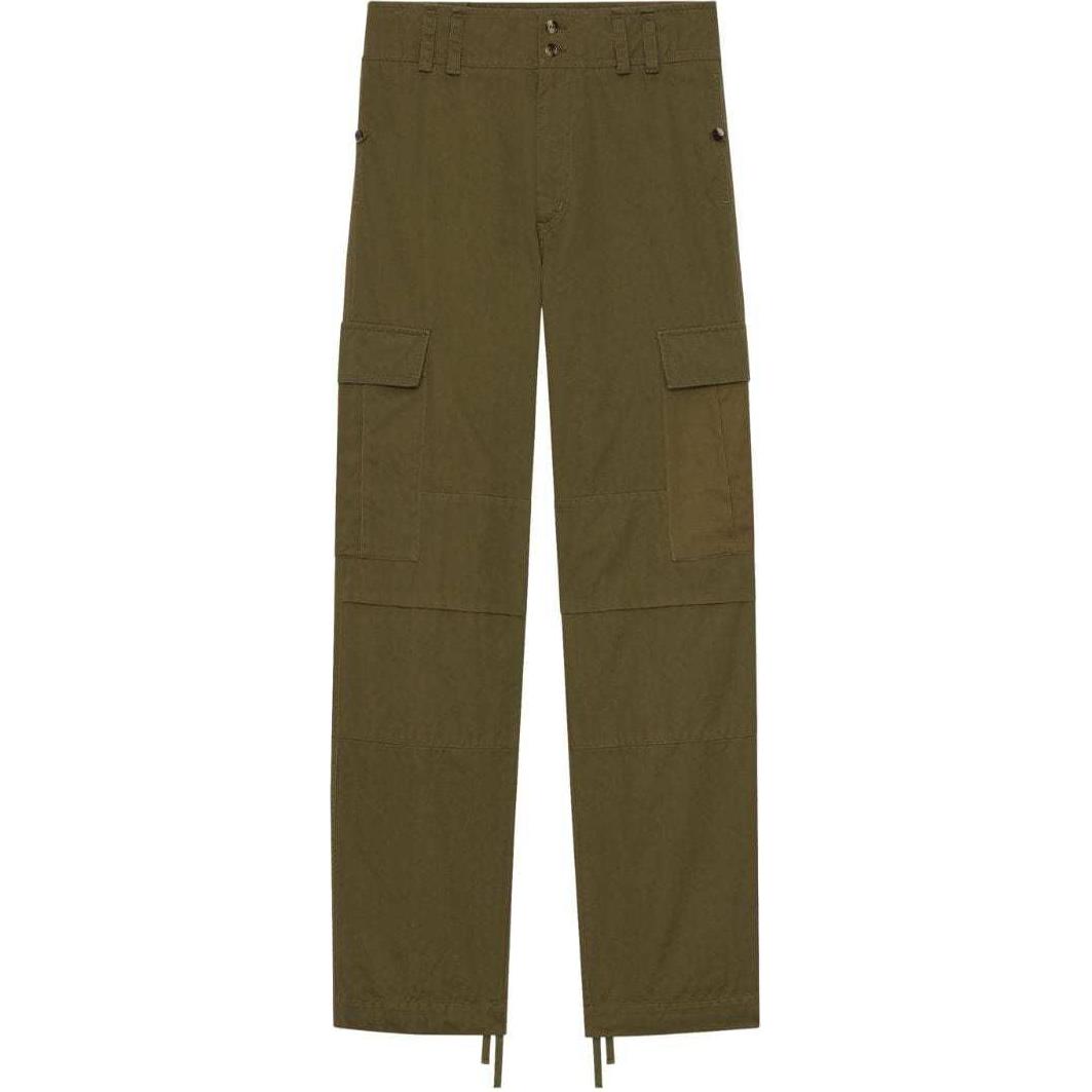 (Women) SAINT LAURENT  Khaki Casual Cargo Pants with Zipper Pockets. 786708Y1A63