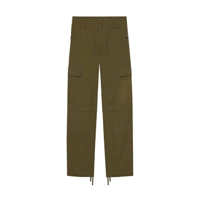 (Women) SAINT LAURENT Khaki Casual Cargo Pants with Zipper Pockets. 786708Y1A63