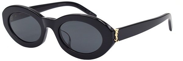 (Women) SAINT LAURENT Oval Interlocking Letter Optical Glasses - Black SLM136/F-001 (Women) SAINT LAURENT Oval Interlocking Letter Optical Glasses - Black SLM136/F-001