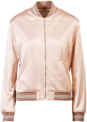 (Women) Saint Laurent Pink Striped Baseball Collar Long Sleeve Jacket. 458894Y469W9921 Buy (Women) Saint Laurent Pink Striped Baseball Collar Long Sleeve Jacket. 458894Y469W9921