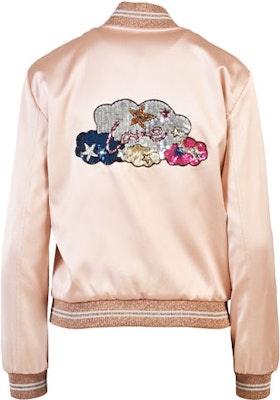 (Women) Saint Laurent Pink Striped Baseball Collar Long Sleeve Jacket. 458894Y469W9921 Lookbook (Women) Saint Laurent Pink Striped Baseball Collar Long Sleeve Jacket. 458894Y469W9921