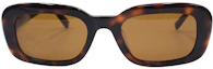 Lookbook (Women) SAINT LAURENT Rectangular Retro Chic Interwoven Letter Sunglasses SLM130F-004