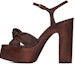 Buy (W) Saint Laurent 'Sandal Kulit Ular Merah Coklat dan Kayu' 649108LG2009838