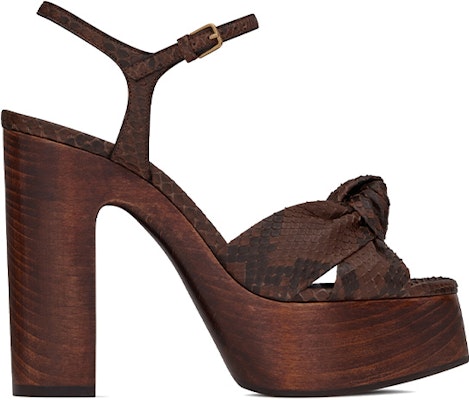 (W) Saint Laurent Sandal Merah Coklat Python dan Kayu 649108LG2009838 Order (W) Saint Laurent Sandal Merah Coklat Python dan Kayu 649108LG2009838