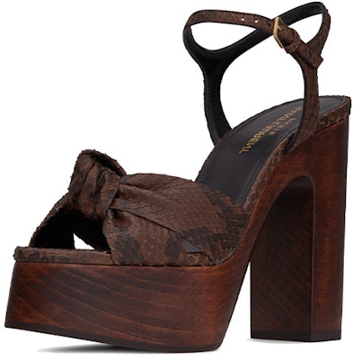 (W) Saint Laurent Sandal Merah Coklat Python dan Kayu 649108LG2009838 Lookbook (W) Saint Laurent Sandal Merah Coklat Python dan Kayu 649108LG2009838