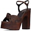 Lookbook (W) Saint Laurent 'Sandal Kulit Ular Merah Coklat dan Kayu' 649108LG2009838