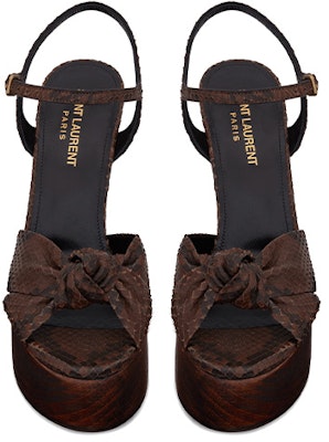 (W) Saint Laurent Sandal Merah Coklat Python dan Kayu 649108LG2009838 Shop (W) Saint Laurent Sandal Merah Coklat Python dan Kayu 649108LG2009838
