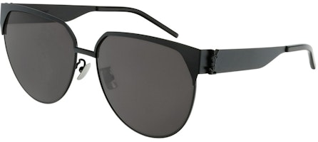 (Women) SAINT LAURENT Round Black Sunglasses with Logo Temples. SLM43F00161 (Women) SAINT LAURENT Round Black Sunglasses with Logo Temples. SLM43F00161