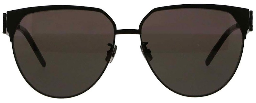 (Women) SAINT LAURENT Round Black Sunglasses with Logo Temples. SLM43F00161 Lookbook (Women) SAINT LAURENT Round Black Sunglasses with Logo Temples. SLM43F00161