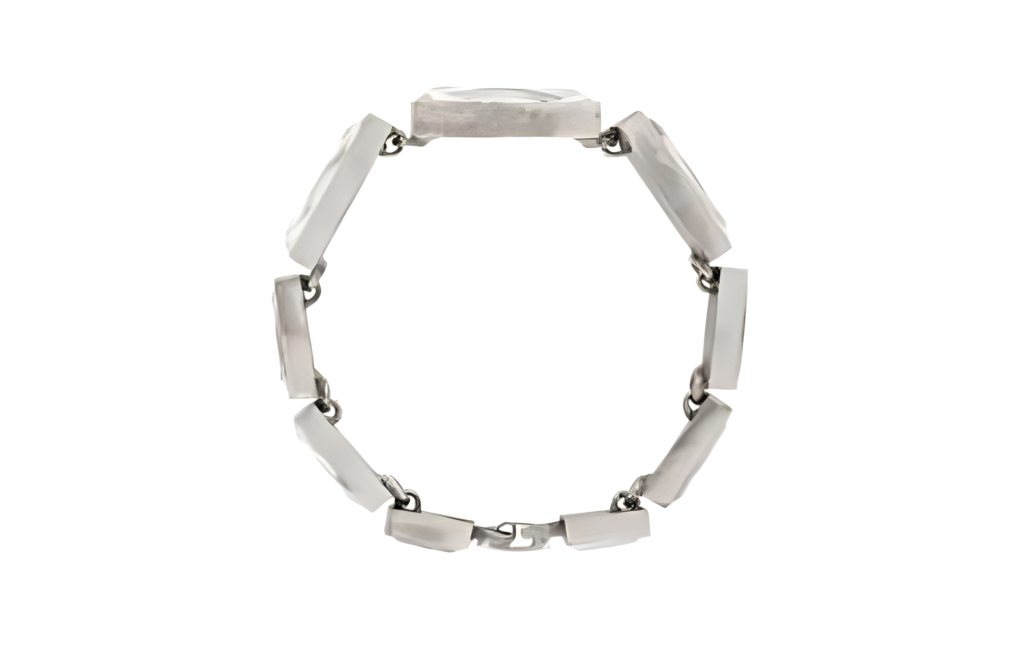 (Women) SAINT LAURENT  Silver Bracelet with Solid Color Splicing Design. 738994Y15268368