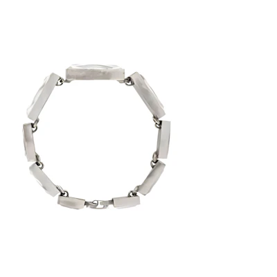 (Women) SAINT LAURENT Silver Bracelet with Solid Color Splicing Design. 738994Y15268368