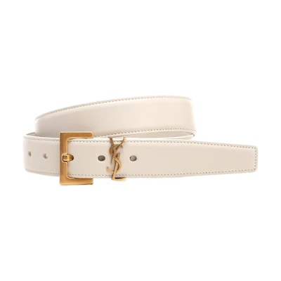 (Women) Saint Laurent Simple Calfskin Leather Belt 3cm Wide. 634437BOO0W9207