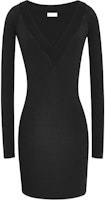 (Women) Saint Laurent Slim Fit Ribbed Knit Long Sleeve Black Dress 744611Y76CJ1000 (Women) Saint Laurent Slim Fit Ribbed Knit Long Sleeve Black Dress 744611Y76CJ1000