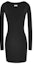 Order (Women) Saint Laurent Slim Fit Ribbed Knit Long Sleeve Black Dress 744611Y76CJ1000