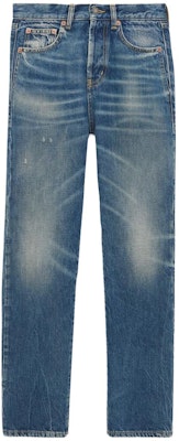 (Women) SAINT LAURENT Slim Fit Straight Blue Denim Jeans 739003YV9705017 Order (Women) SAINT LAURENT Slim Fit Straight Blue Denim Jeans 739003YV9705017