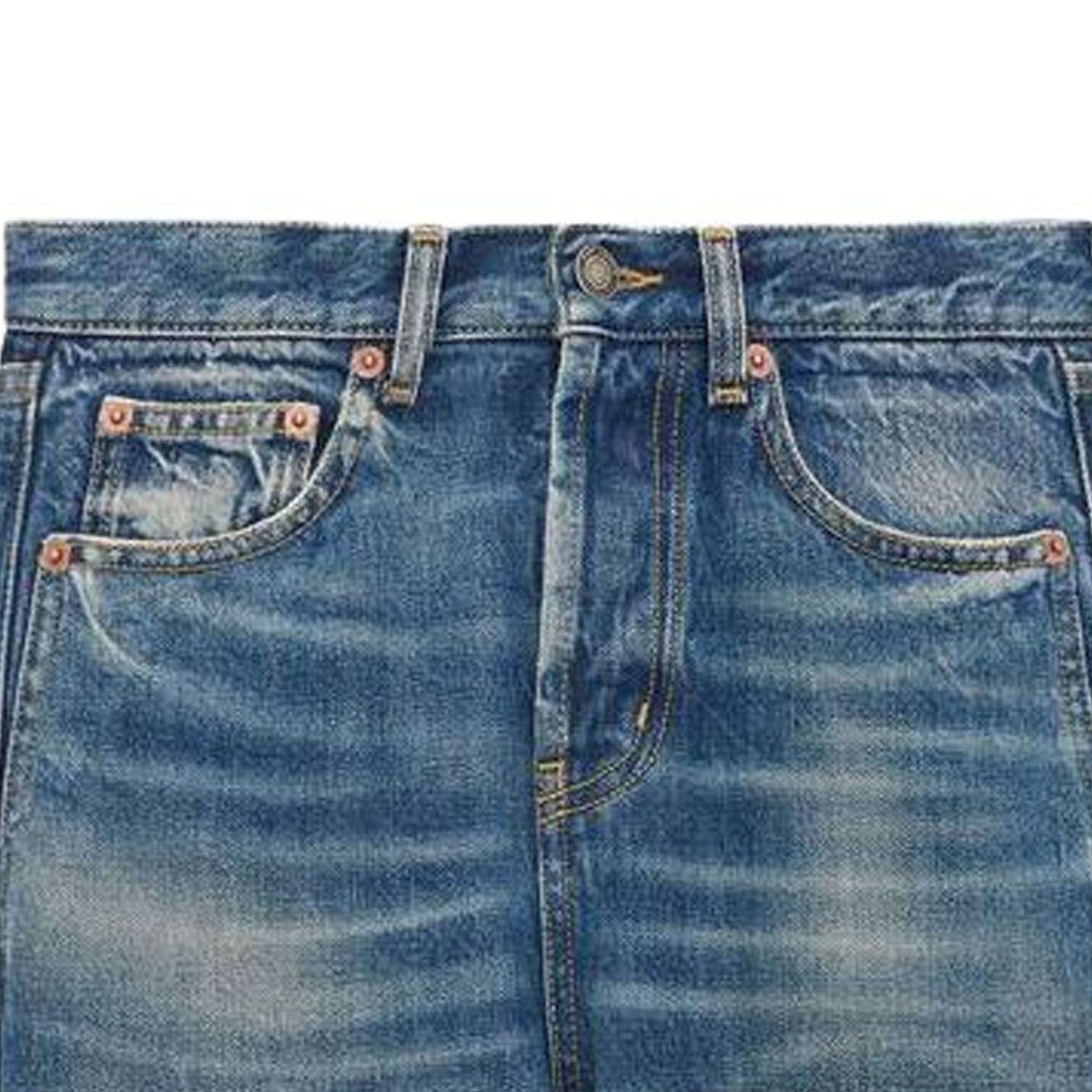 Details for (Women) SAINT LAURENT  Slim Fit Straight Blue Denim Jeans 739003YV9705017