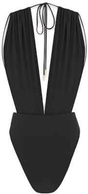 (Women) SAINT LAURENT Solid Backless Halter One-Piece Swimsuit Black 777741Y601V1000 Lookbook (Women) SAINT LAURENT Solid Backless Halter One-Piece Swimsuit Black 777741Y601V1000