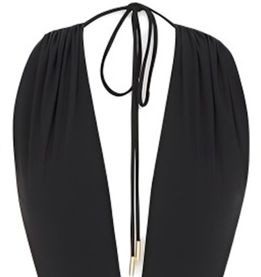 (Women) SAINT LAURENT Solid Backless Halter One-Piece Swimsuit Black 777741Y601V1000 Shop (Women) SAINT LAURENT Solid Backless Halter One-Piece Swimsuit Black 777741Y601V1000