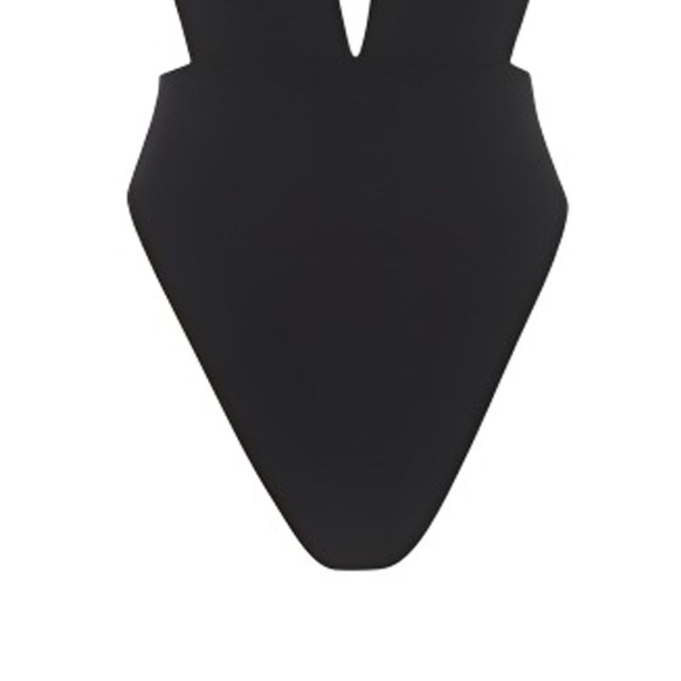Details for (Women) SAINT LAURENT  Solid Backless Halter One-Piece Swimsuit Black 777741Y601V1000