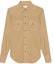 Buy (Women) SAINT LAURENT Solid Button-Up Long Sleeve Shirt Khaki Color 615139Y27BB9241