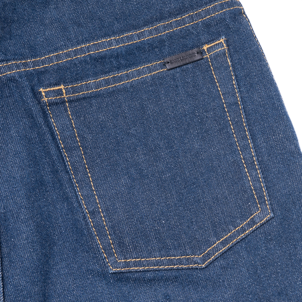 Shop (W) SAINT LAURENT Seluar Jeans Kasual Potongan Lurus Biru 705103Y24MA4127