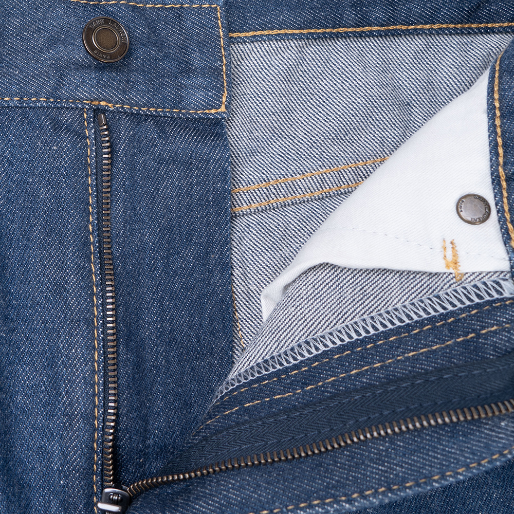 Sizing (W) SAINT LAURENT Seluar Jeans Kasual Potongan Lurus Biru 705103Y24MA4127