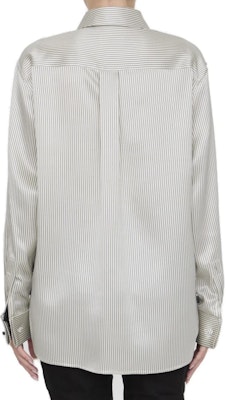 (Women) SAINT LAURENT Striped Silk Satin Boyfriend Shirt Beige Long Sleeve 777862Y3I879019 Purchase (Women) SAINT LAURENT Striped Silk Satin Boyfriend Shirt Beige Long Sleeve 777862Y3I879019