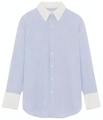 (Women) Saint Laurent Striped Solid Long-Sleeve Shirt Blue. 782496Y5I744360 Buy (Women) Saint Laurent Striped Solid Long-Sleeve Shirt Blue. 782496Y5I744360