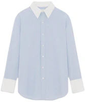 Order (Women) Saint Laurent Striped Solid Long-Sleeve Shirt Blue. 782496Y5I744360