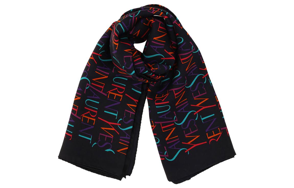 (Women) SAINT LAURENT  Stylish Casual Letter Print Silk Scarf. 7195103Y0011088