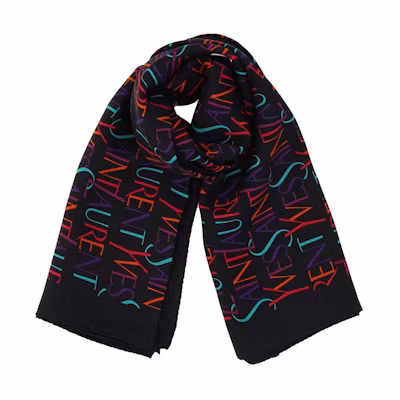 (Women) SAINT LAURENT Stylish Casual Letter Print Silk Scarf. 7195103Y0011088