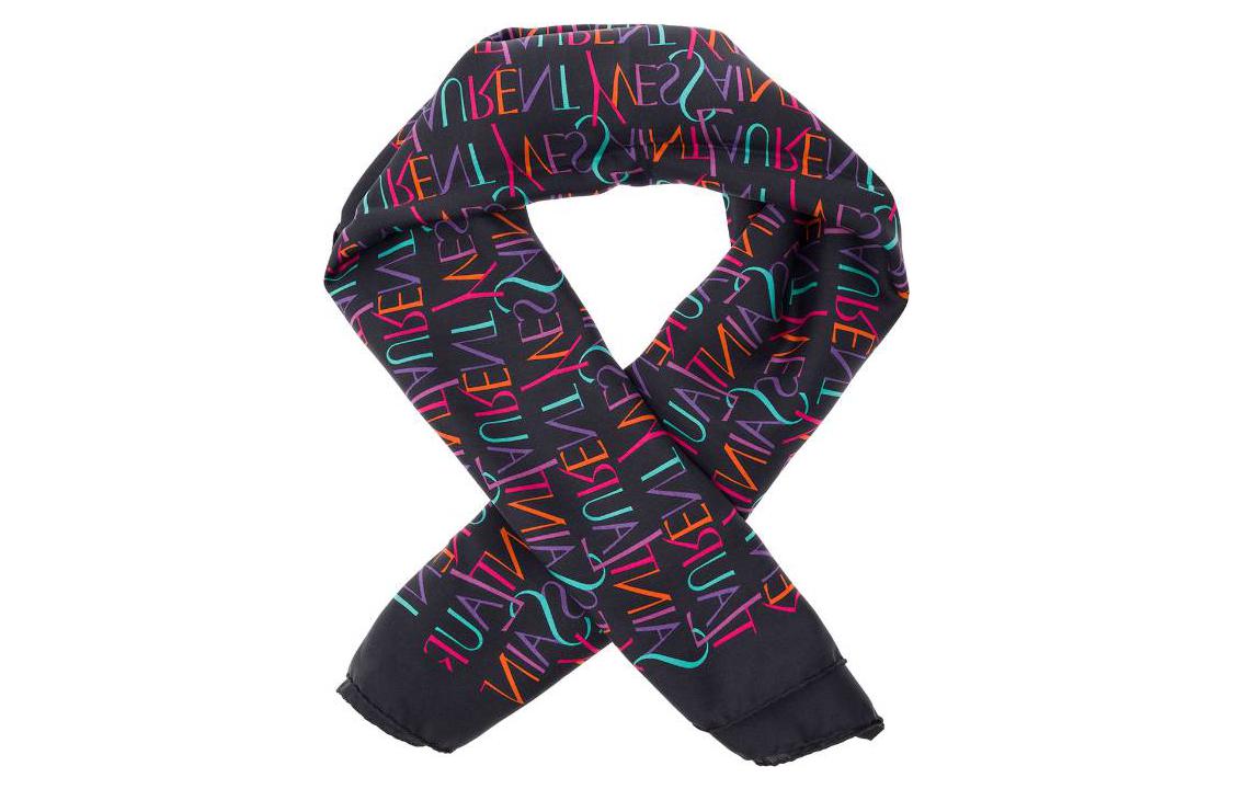 Lookbook (W) 聖羅蘭 時尚休閒字母印花真絲圍巾 7195103Y0011088