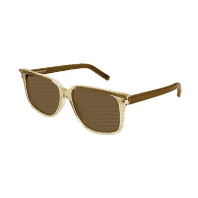 (Women) Saint Laurent Sunglasses, Irregular Frame, Khaki, UV Protection. SL599002BROWNBROWNBROWN