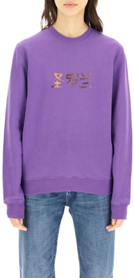 (Women) SAINT LAURENT Text Print Crewneck Long Sleeve Sweatshirt Purple 665221-Y36HR-5105 Lookbook (Women) SAINT LAURENT Text Print Crewneck Long Sleeve Sweatshirt Purple 665221-Y36HR-5105