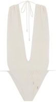 (Women) SAINT LAURENT V-Neck Tie One-Piece Swimsuit Cream White. 783574Y37PG9078 (Women) SAINT LAURENT V-Neck Tie One-Piece Swimsuit Cream White. 783574Y37PG9078