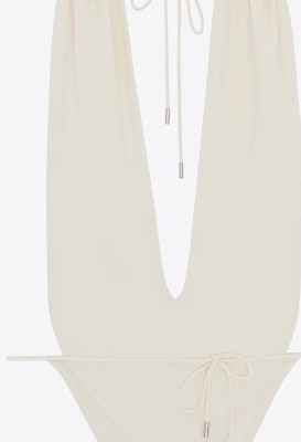 (W) SAINT LAURENT Baju Renang One-Piece V-Neck Cream White. 783574Y37PG9078 Purchase (W) SAINT LAURENT Baju Renang One-Piece V-Neck Cream White. 783574Y37PG9078