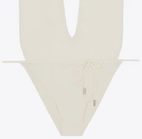 Details for (W) SAINT LAURENT Baju Renang One-Piece V-Neck Cream White. 783574Y37PG9078