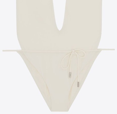 (W) SAINT LAURENT Baju Renang One-Piece V-Neck Cream White. 783574Y37PG9078 Details for (W) SAINT LAURENT Baju Renang One-Piece V-Neck Cream White. 783574Y37PG9078