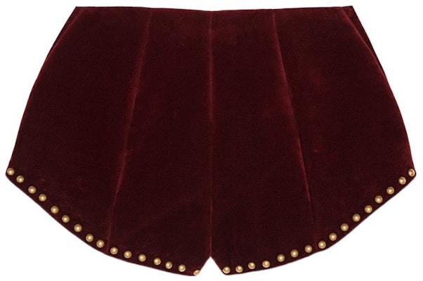 (W) SAINT LAURENT Seluar Pendek Slim Baldu Studded Burgundy 534759Y615W6166 Lookbook (W) SAINT LAURENT Seluar Pendek Slim Baldu Studded Burgundy 534759Y615W6166