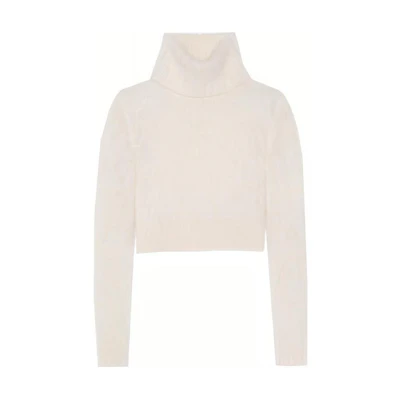 (Women) SAINT LAURENT White High Neck Long Sleeve Pullover Sweater 686807Y75MM9502