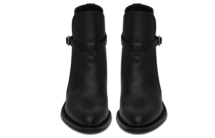 Lookbook (Women) Saint Laurent Almond Toe Leather Ankle Boots 'Black' 67025125X001000