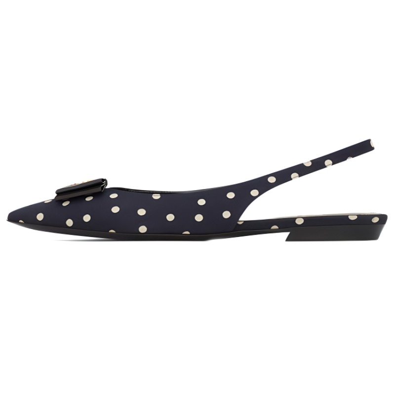 (Women) Saint Laurent Anais Slingback Flats 'Navy' 69309614T404172
